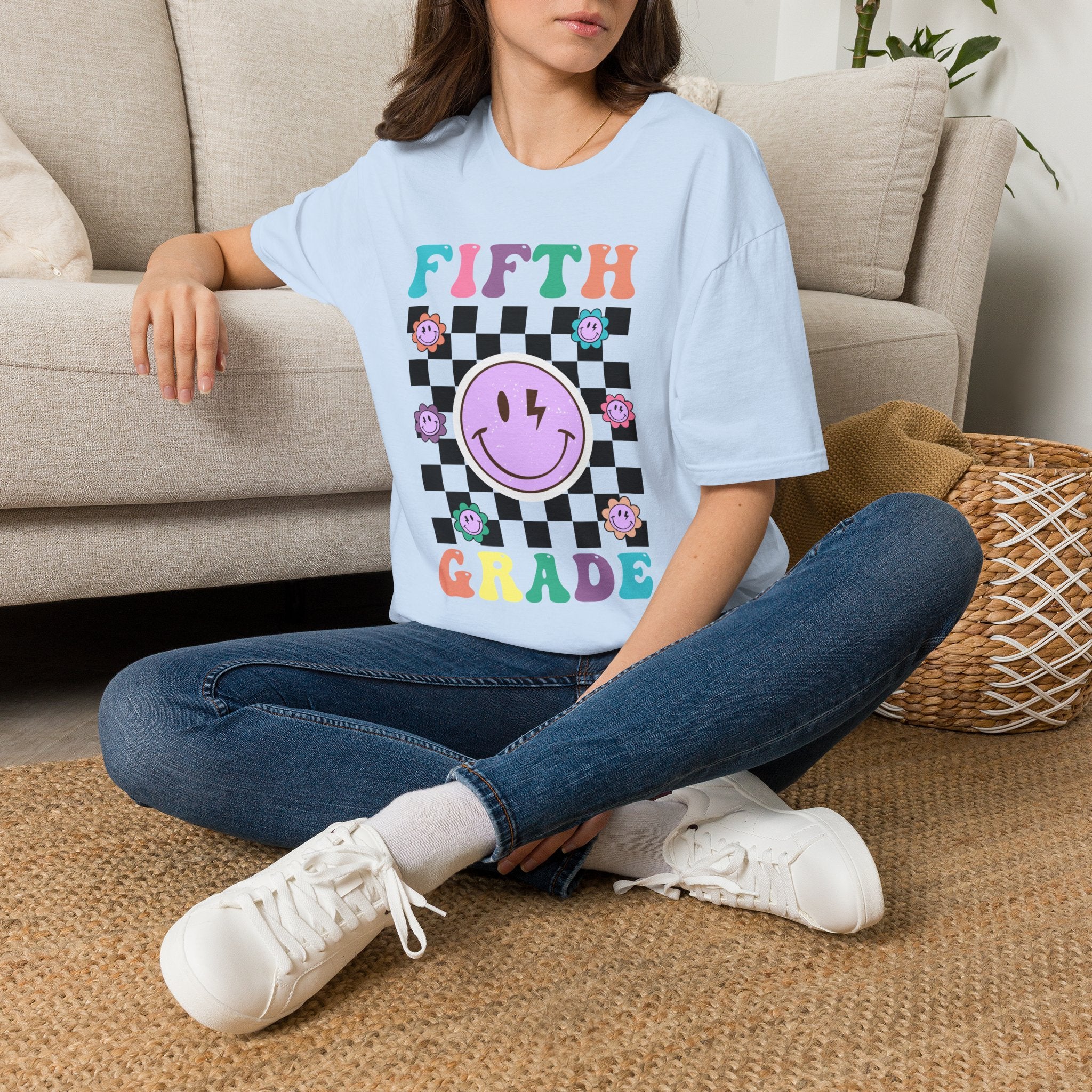 Fifth Grade Retro Smiley- Adult size