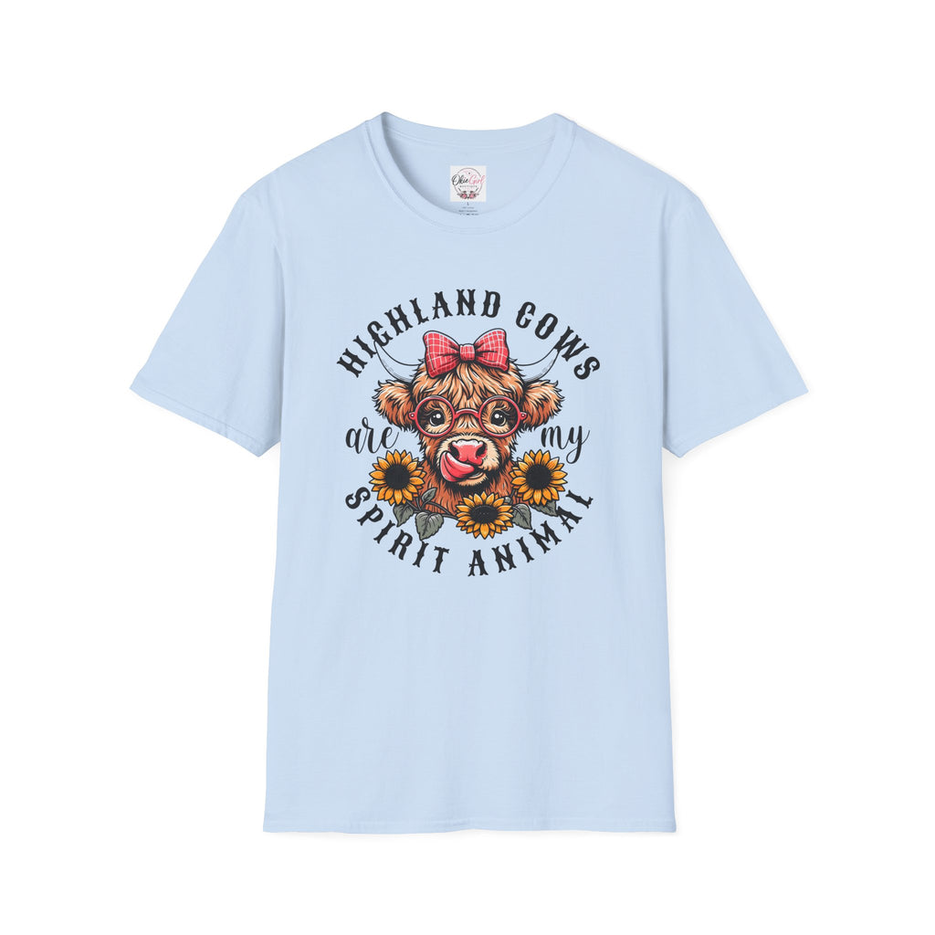 Highland Cows Are My Spirit Animal T-Shirt — Cute Scottish Cow Graphic Tee