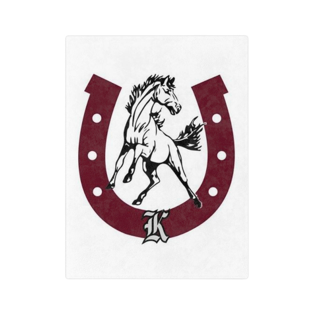 Horse & Horseshoe Velveteen Blanket – Monogram 'K' Equestrian Throw