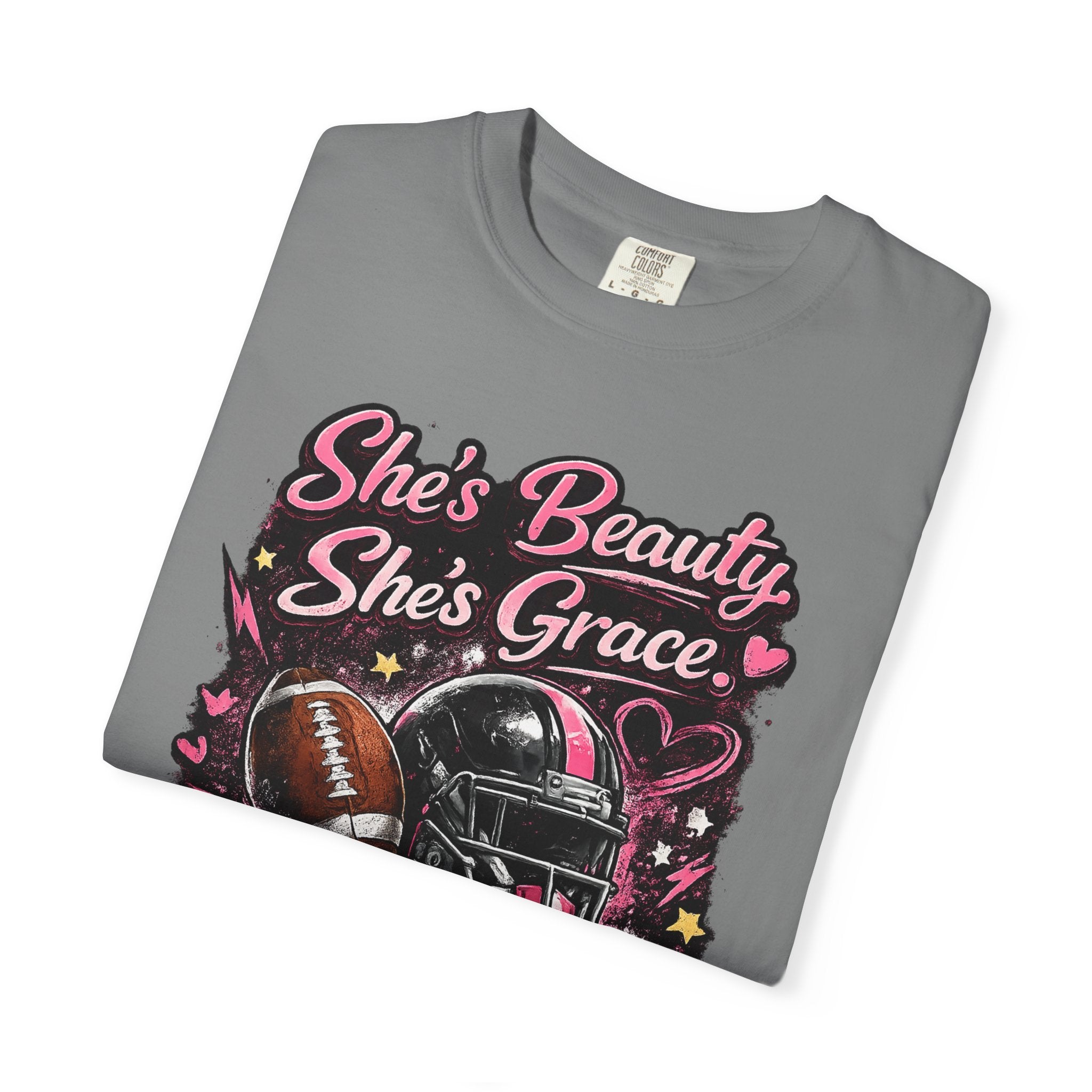 She's Beauty She's Grace Football Tee