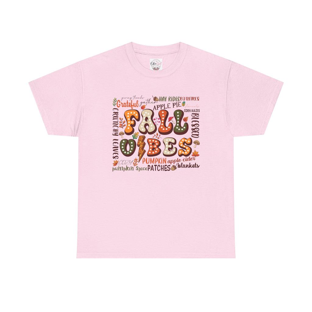 Fall Vibes Graphic Tee — Cozy Autumn Pumpkin & Apple Pie Shirt