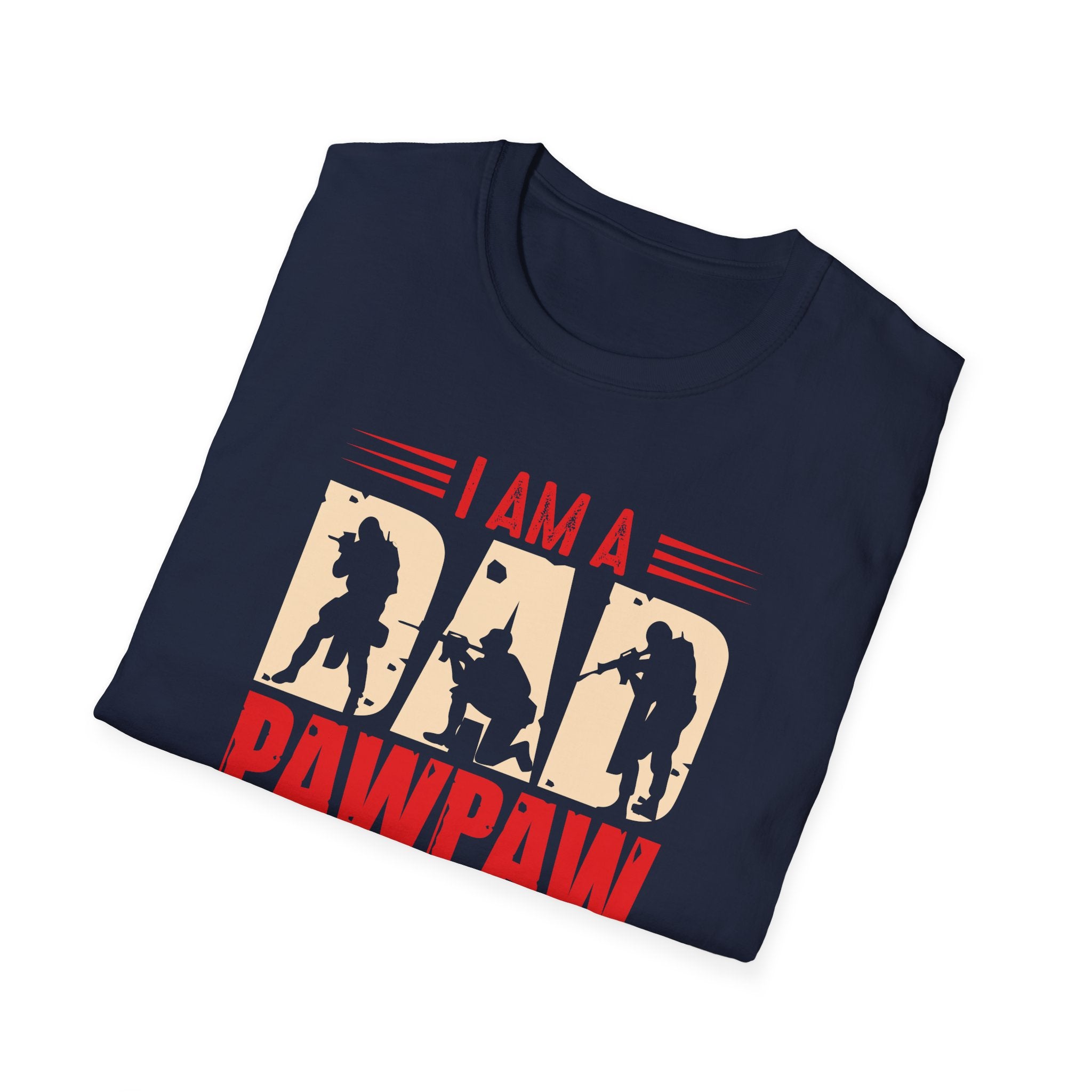 Veteran Dad/Pawpaw T-Shirt — "I Am A Dad Pawpaw and a Veteran" Patriotic Military Gift