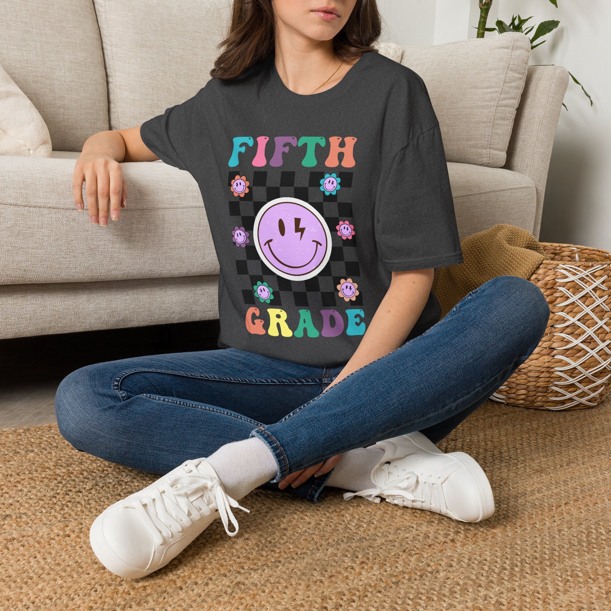 Fifth Grade Retro Smiley- Adult size