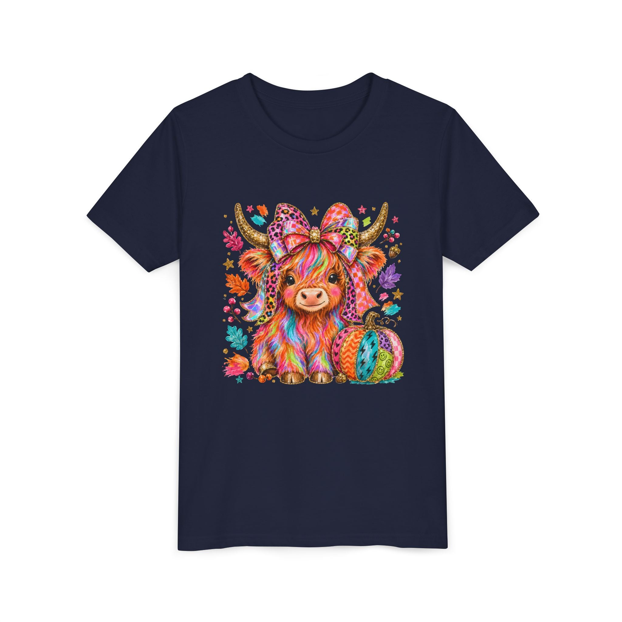 Kids Colorful Highland Cow Tee