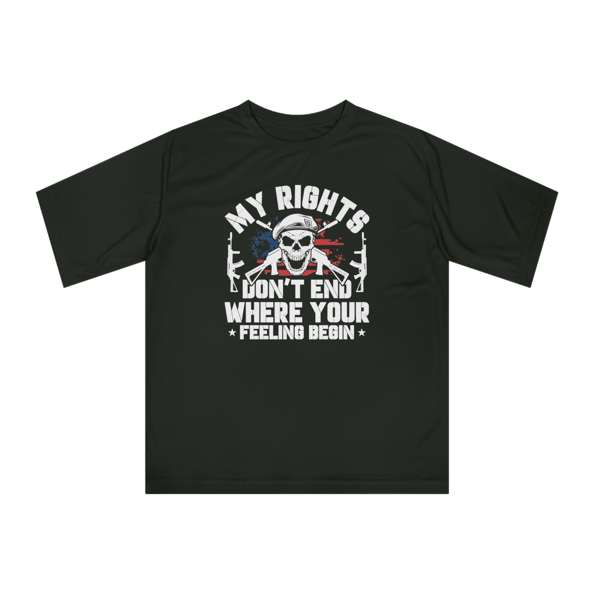 Graphic T-Shirt — "My Rights Don't End Where Your Feeling Begin" Patriotic Skull Tee