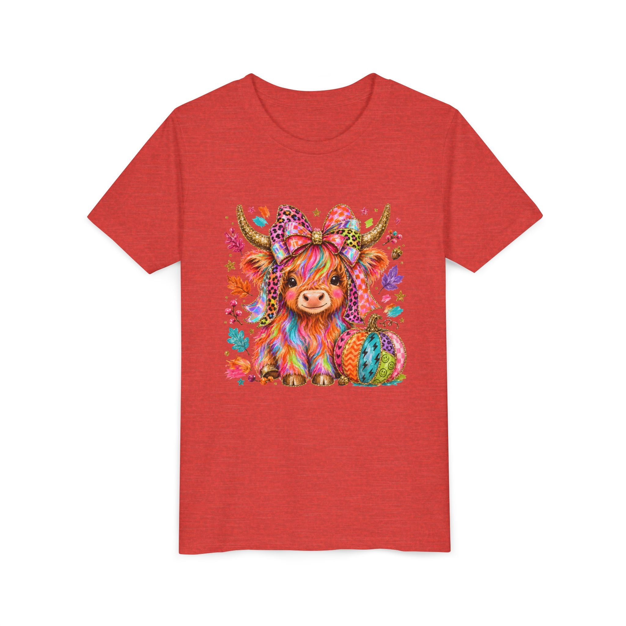 Kids Colorful Highland Cow Tee
