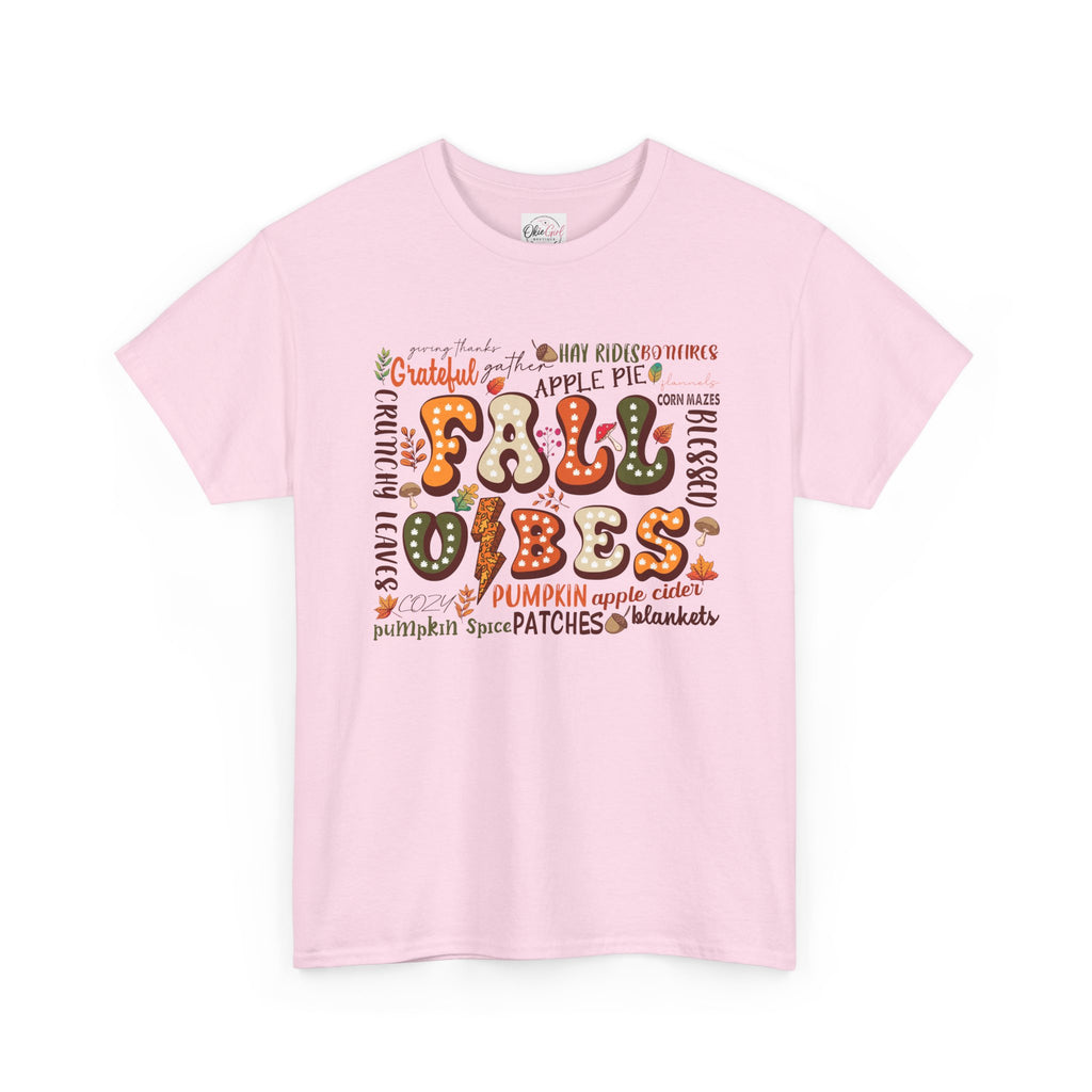 Fall Vibes Graphic Tee — Cozy Autumn Pumpkin & Apple Pie Shirt