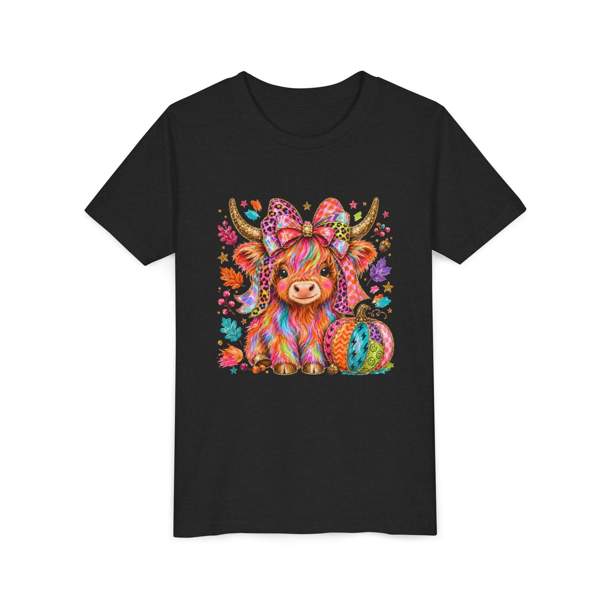 Kids Colorful Highland Cow Tee