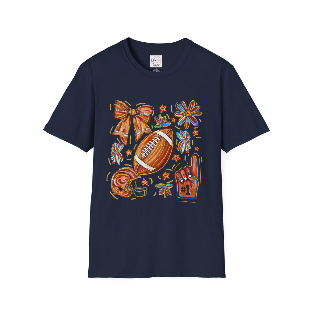 Football & Bow Graphic T-Shirt