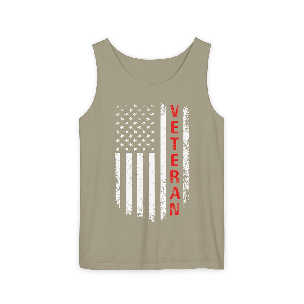 Veteran Flag Tank Top — Distressed American Flag Veteran Graphic Tank