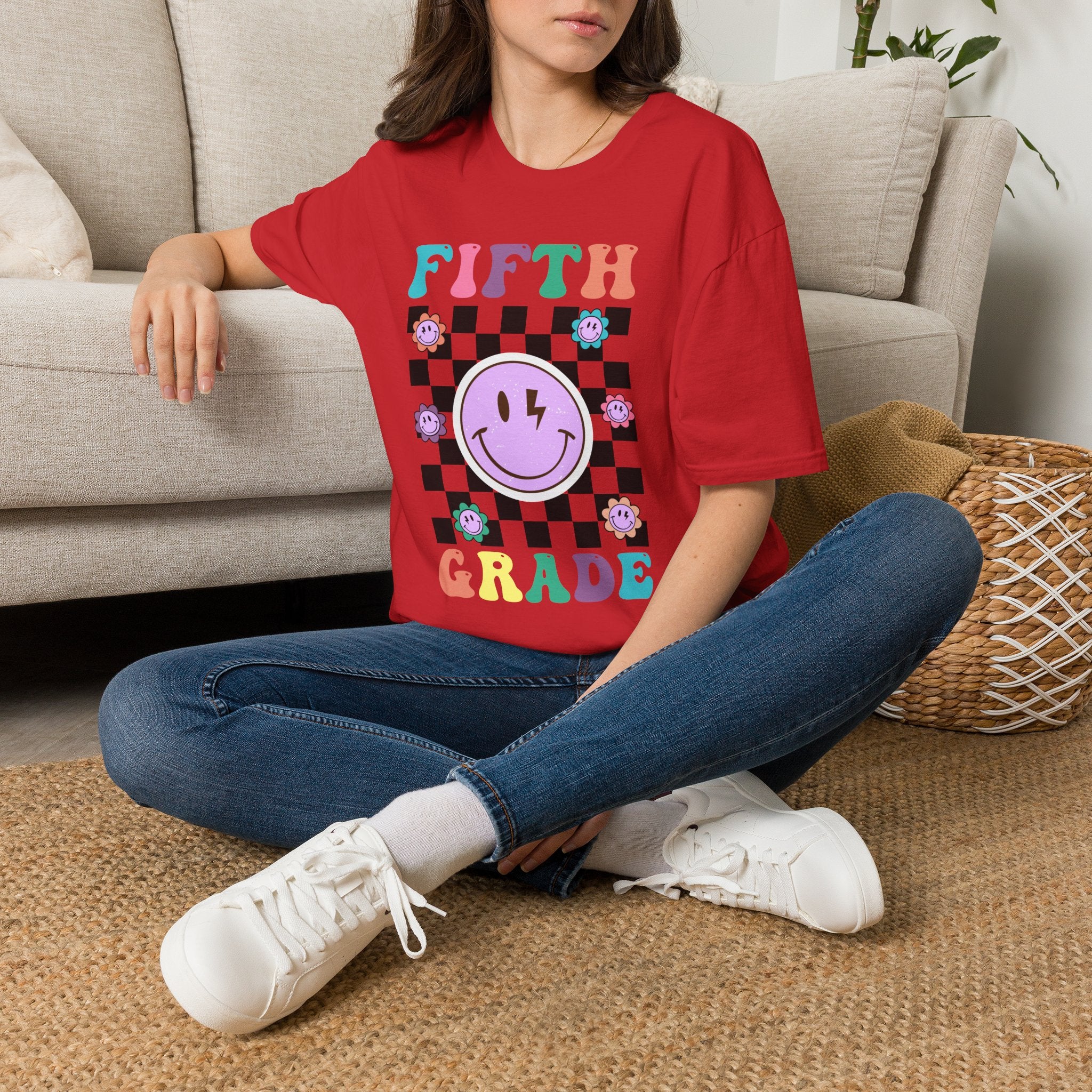 Fifth Grade Retro Smiley- Adult size