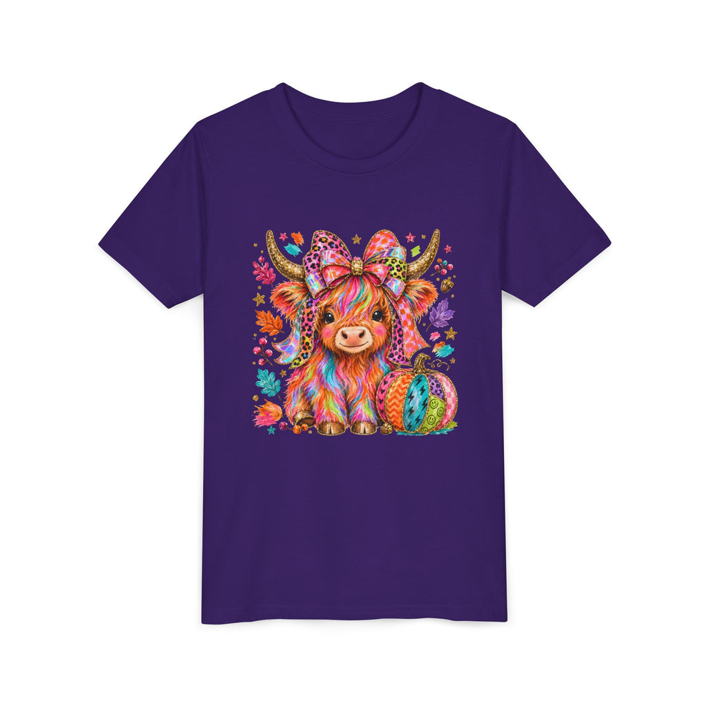 Kids Colorful Highland Cow Tee