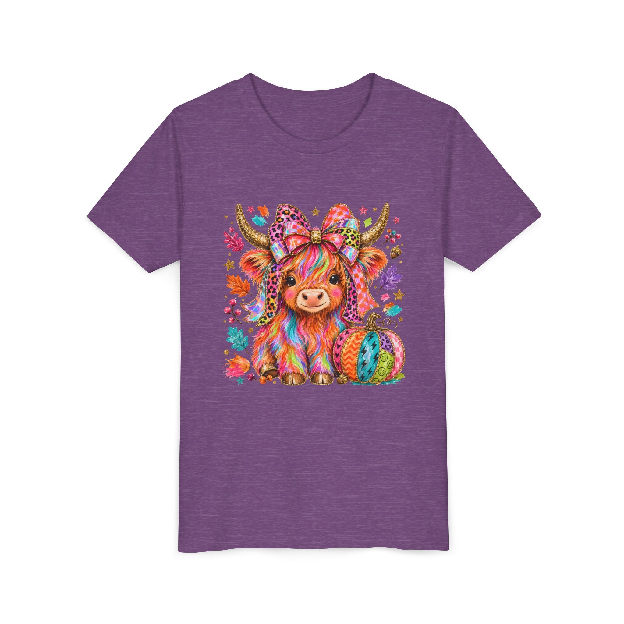 Kids Colorful Highland Cow Tee