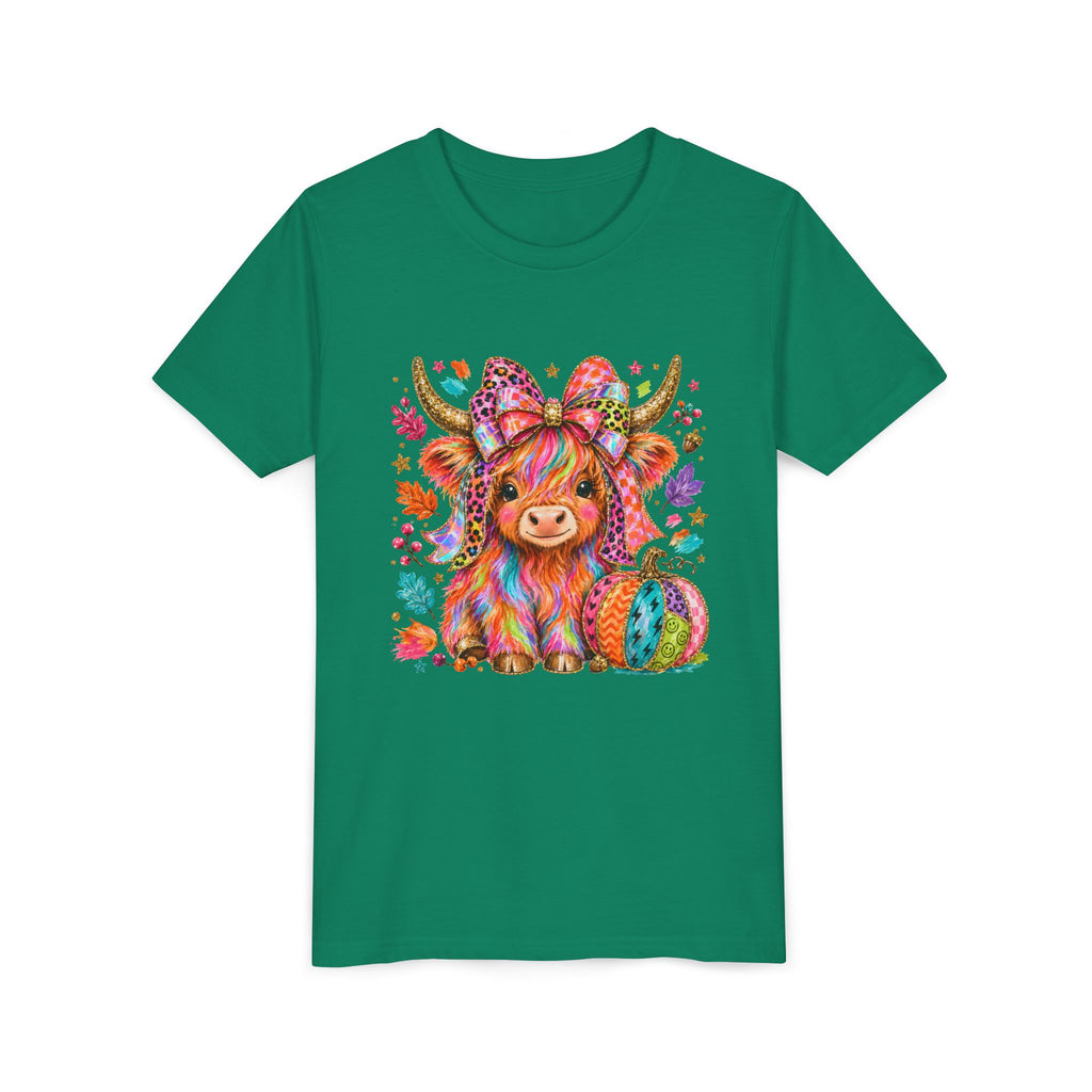 Kids Colorful Highland Cow Tee