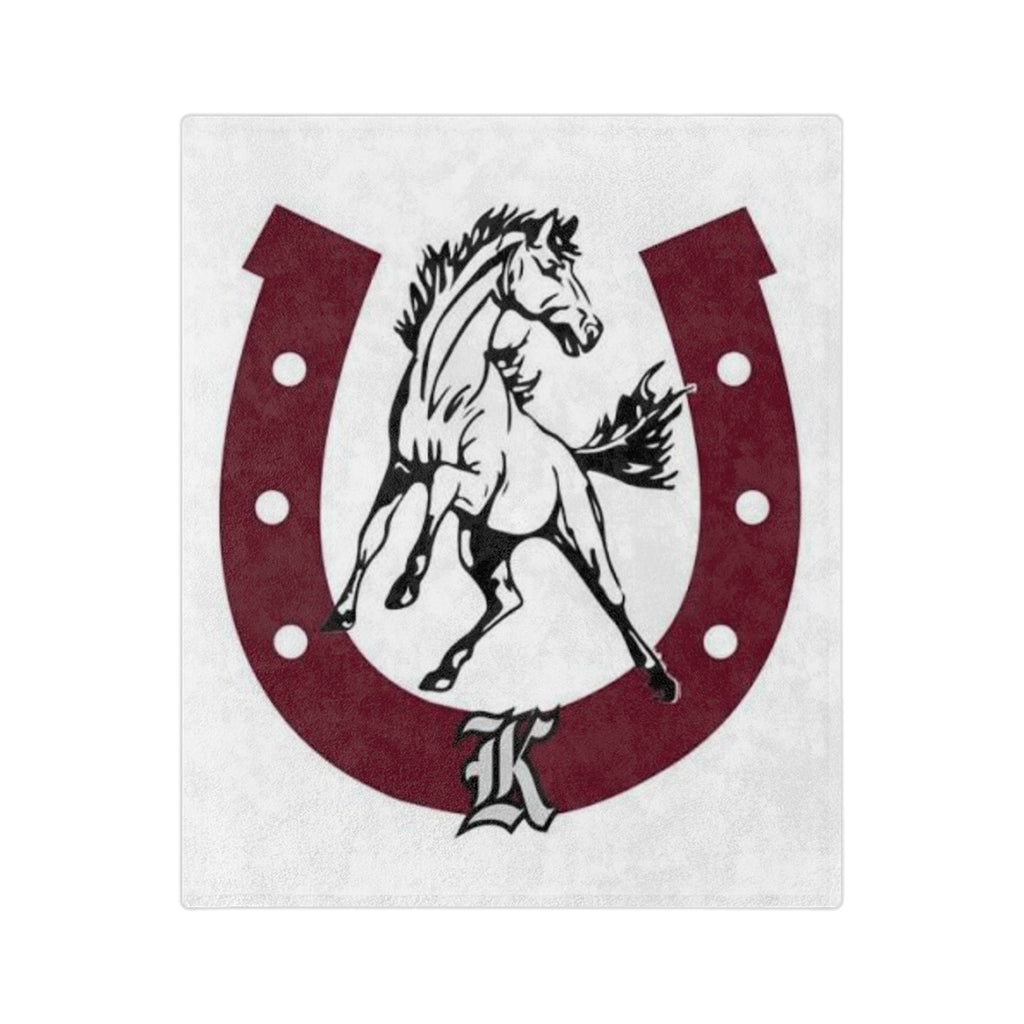 Horse & Horseshoe Velveteen Blanket – Monogram 'K' Equestrian Throw