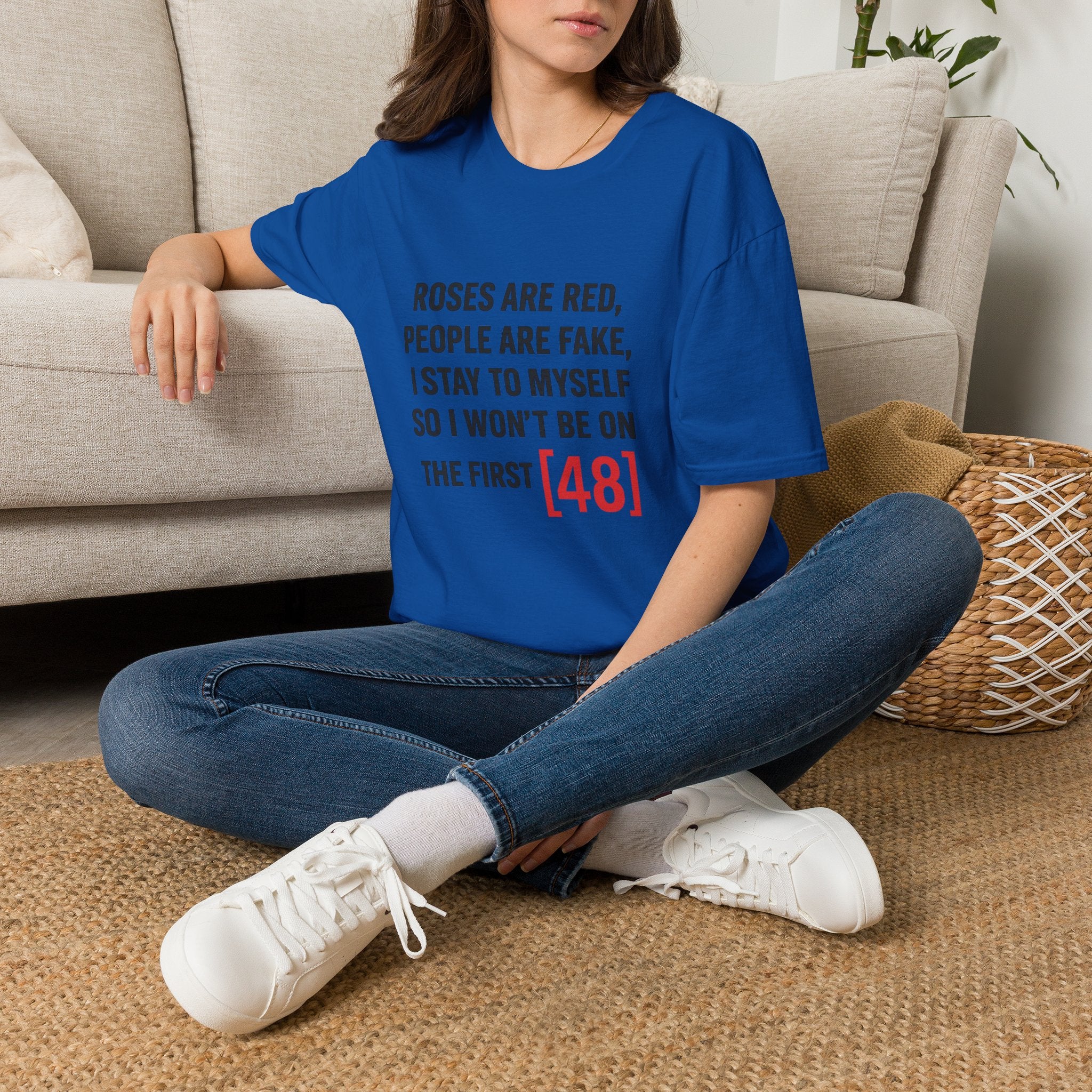 Roses Are Red People Are Fake T-Shirt — Funny Introvert Quote Tee