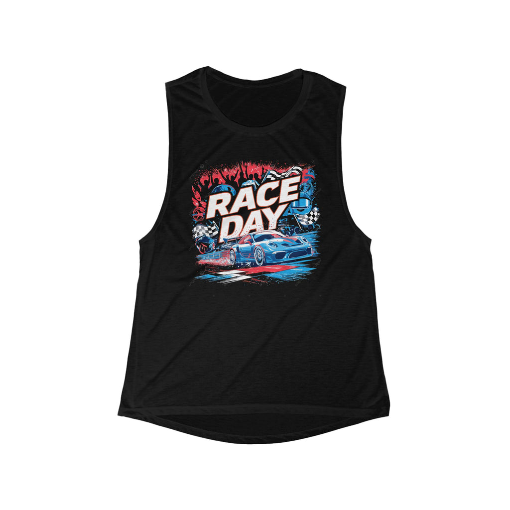 Race Day Women's Muscle Tank — Vintage Racing Graphic Tank Top