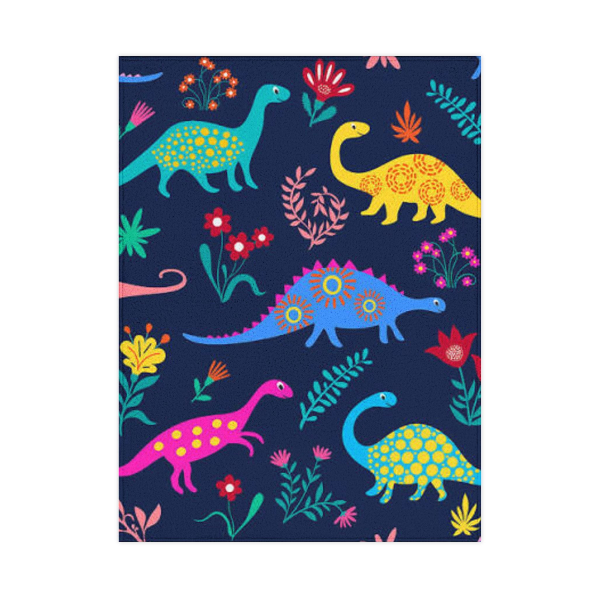 Colorful Dino Toddler Blanket