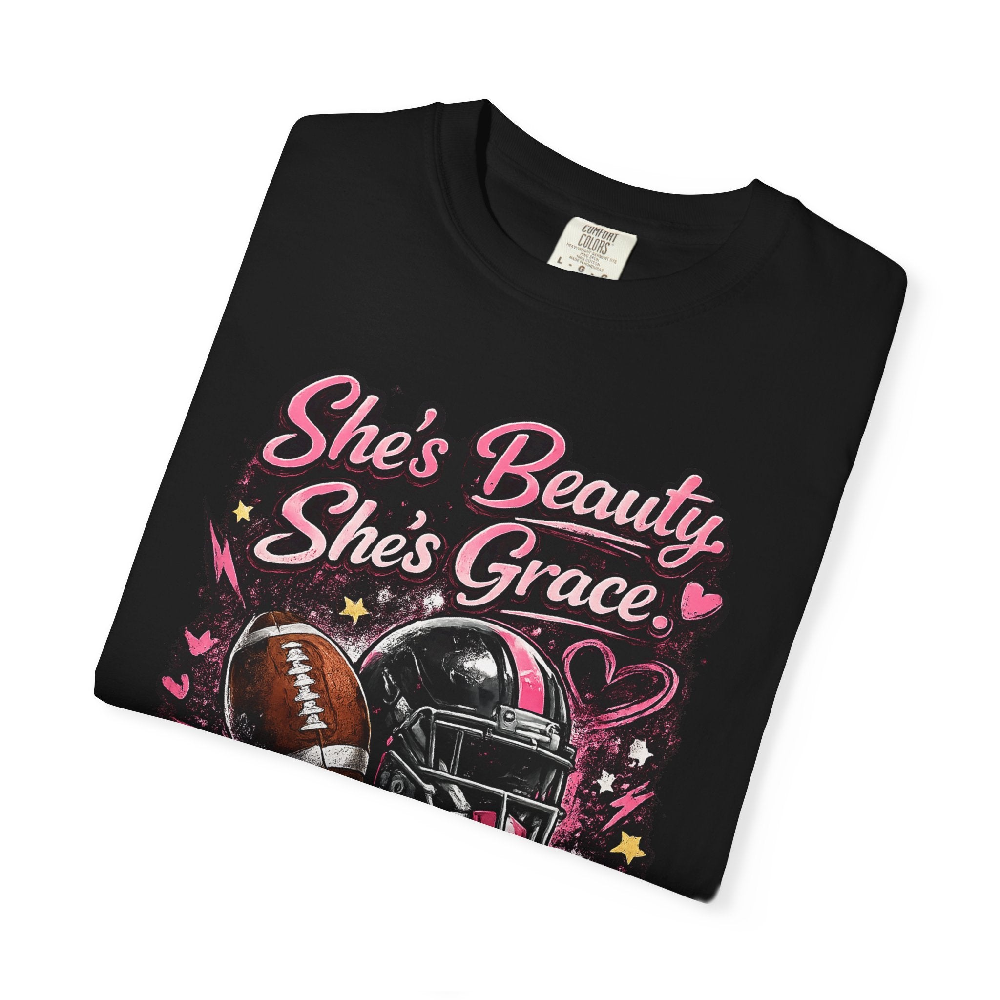 She's Beauty She's Grace Football Tee