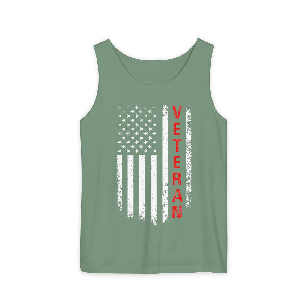 Veteran Flag Tank Top — Distressed American Flag Veteran Graphic Tank