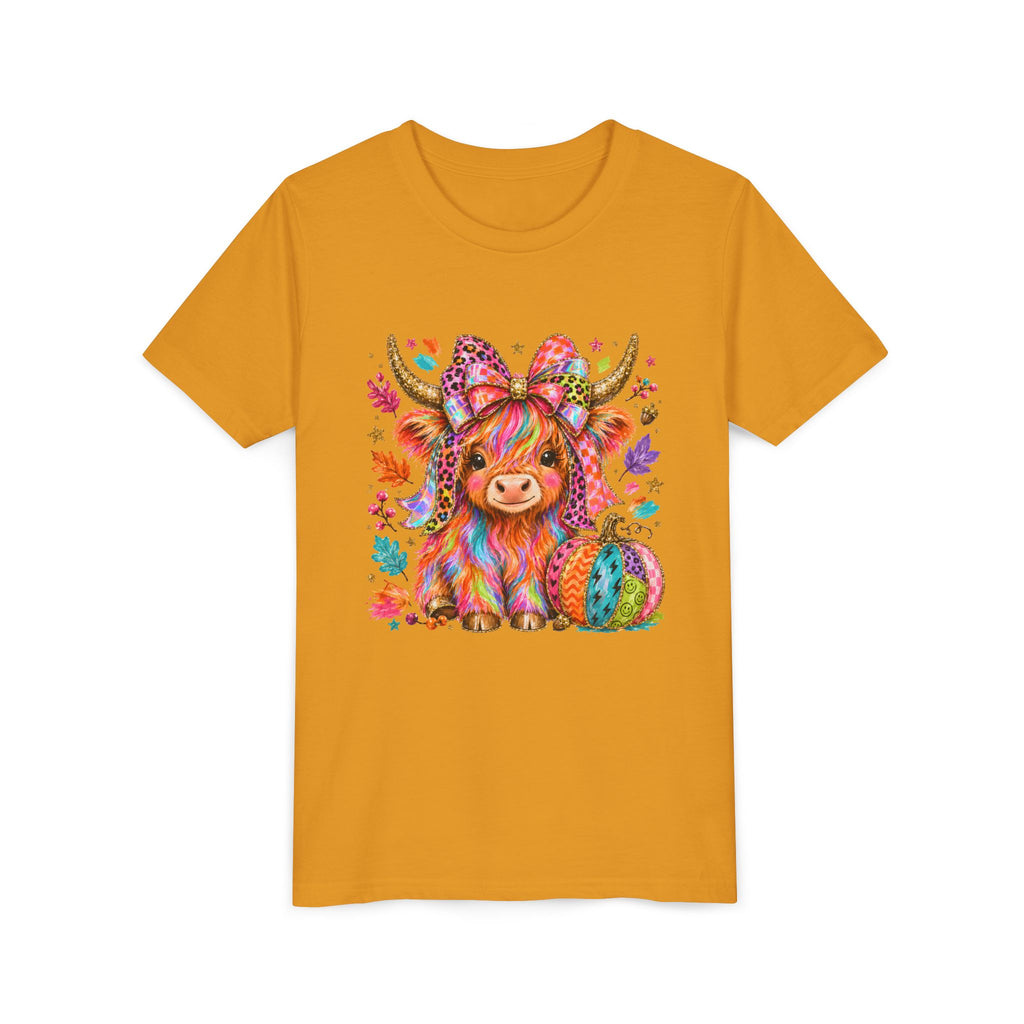 Kids Colorful Highland Cow Tee