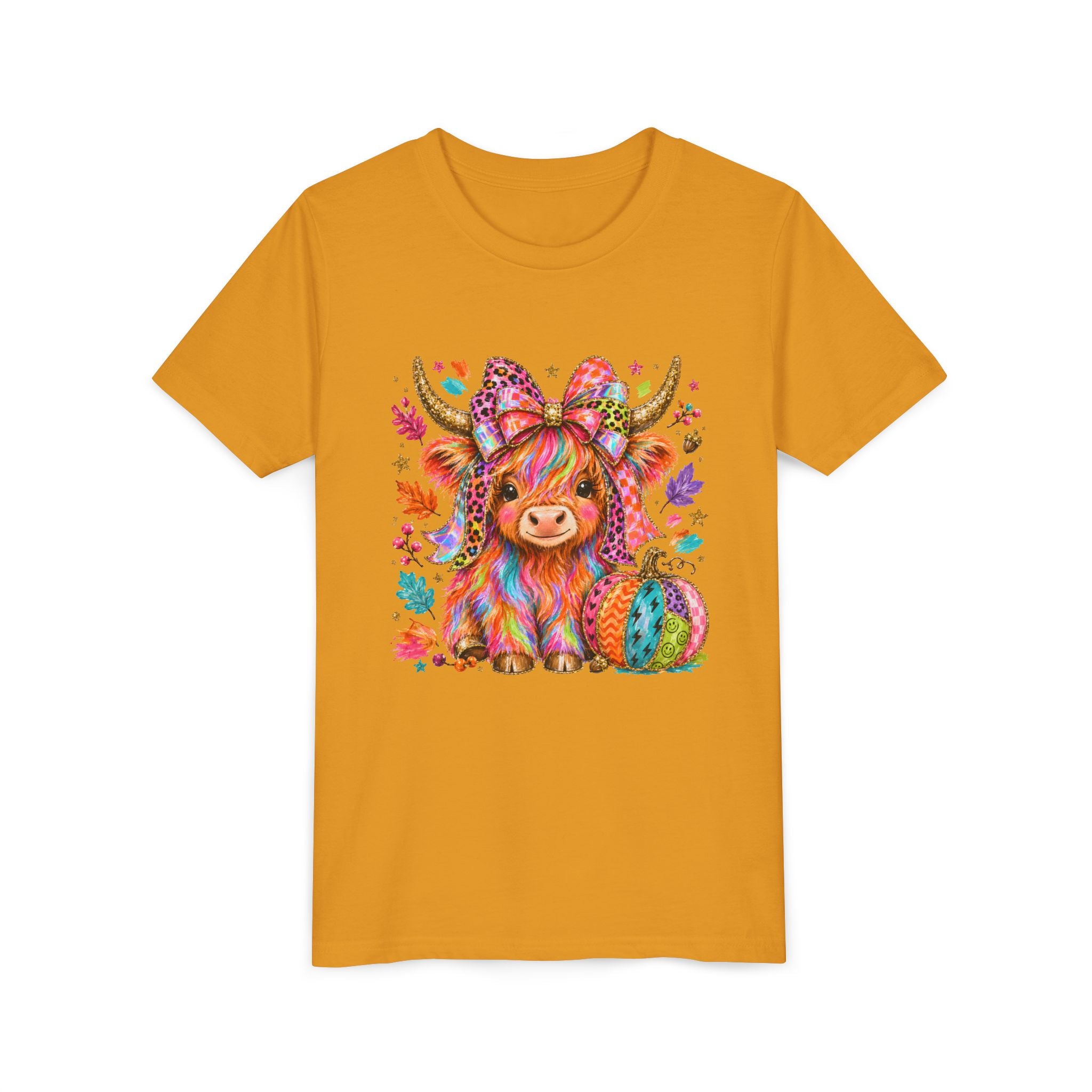 Kids Colorful Highland Cow Tee