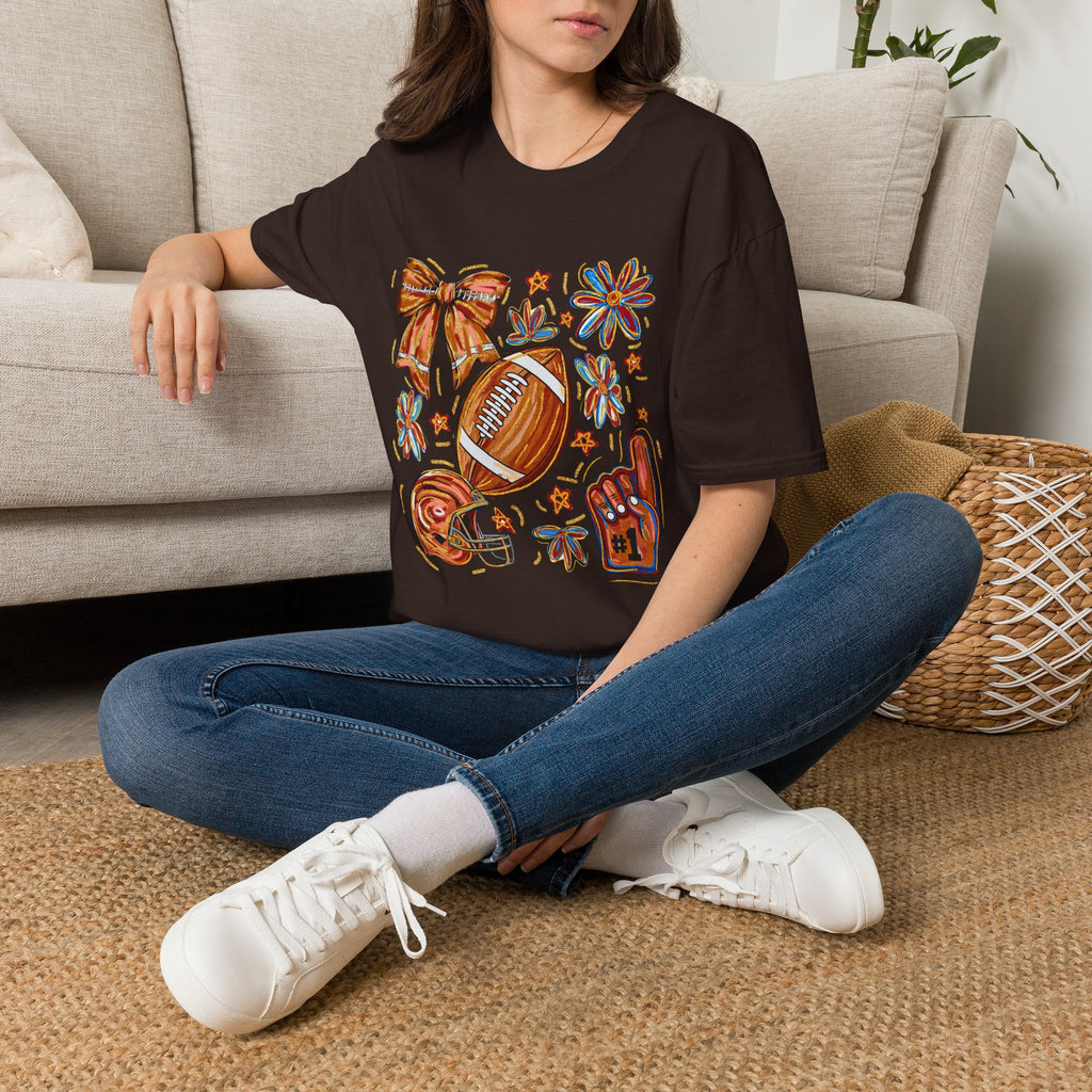 Football & Bow Graphic T-Shirt