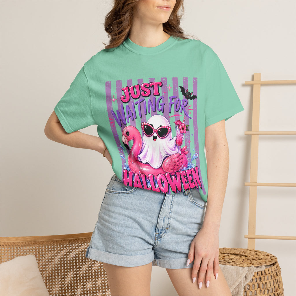 "Just Waiting for Halloween" Cute Flamingo Tee