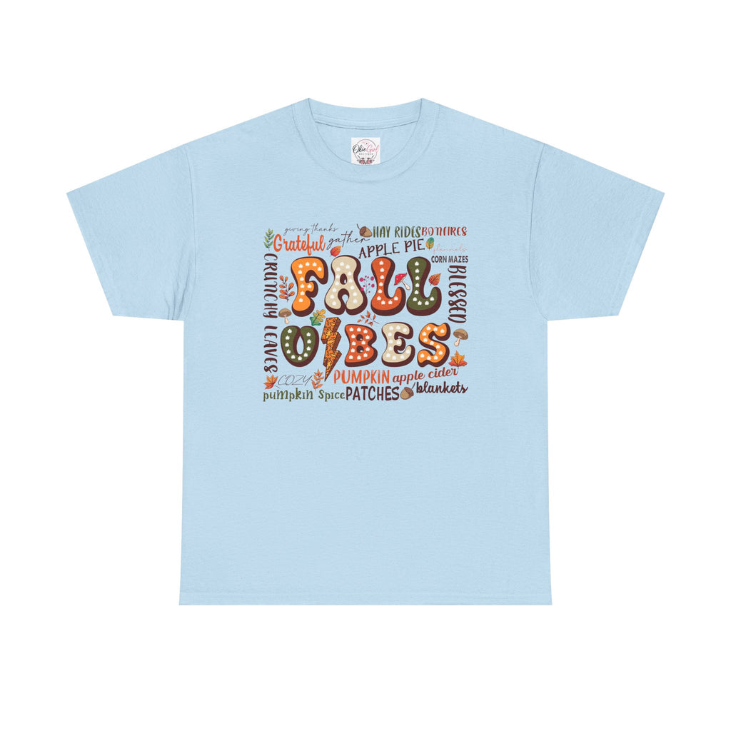 Fall Vibes Graphic Tee — Cozy Autumn Pumpkin & Apple Pie Shirt