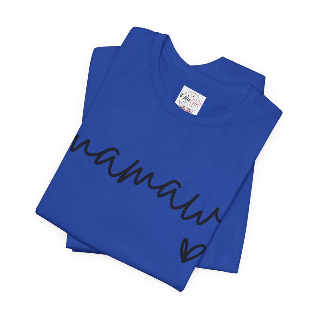 Mamaw Script Heart T-Shirt