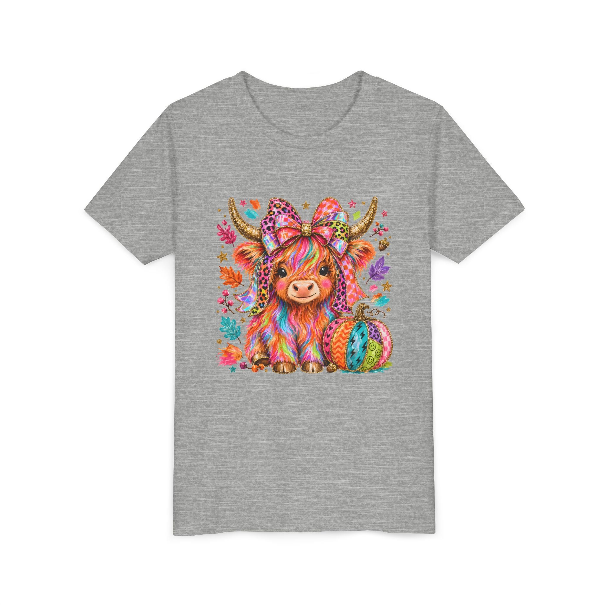 Kids Colorful Highland Cow Tee