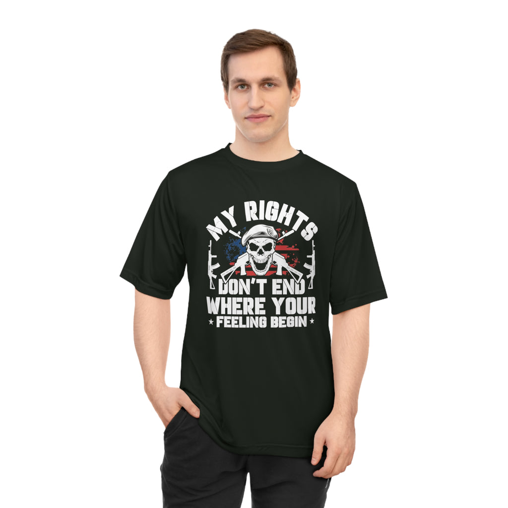 Graphic T-Shirt — "My Rights Don't End Where Your Feeling Begin" Patriotic Skull Tee