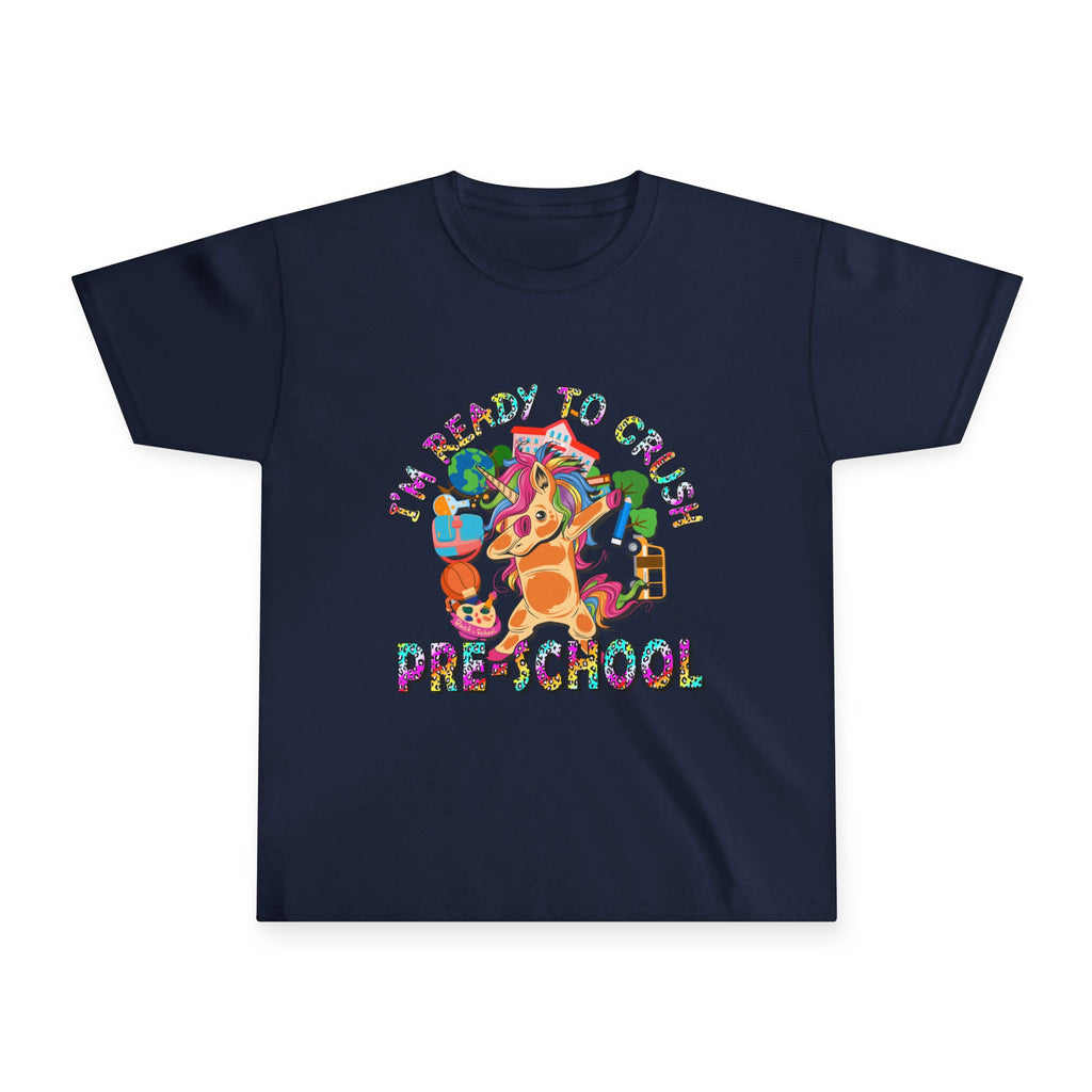 Youth Tee — "I'm Ready to Crush Preschool" Colorful Puppy Back-to-School Shirt