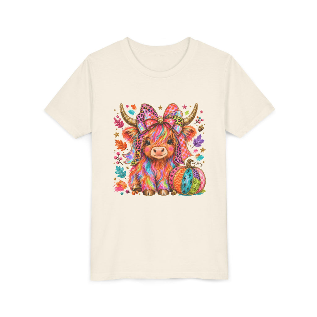 Kids Colorful Highland Cow Tee