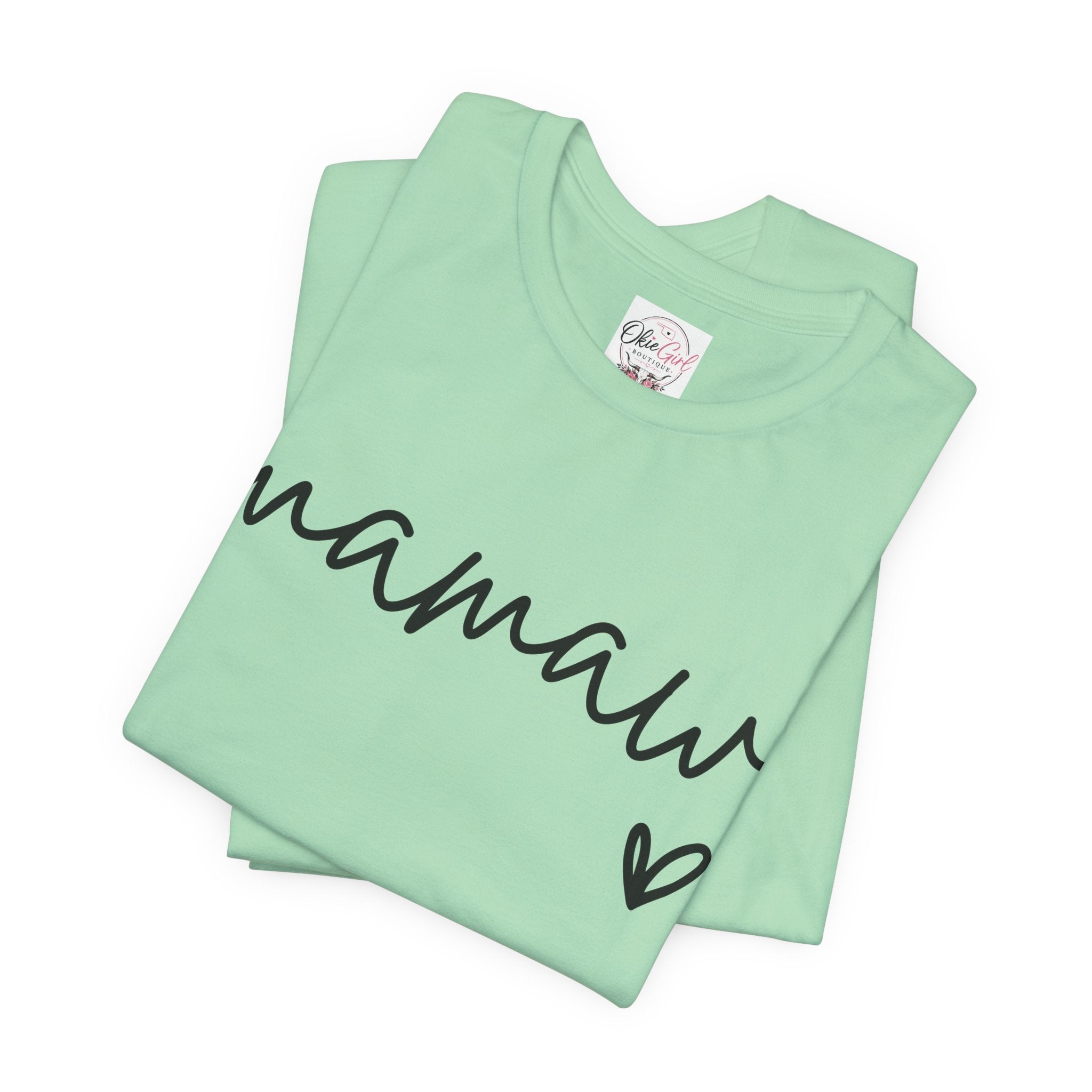 Mamaw Script Heart T-Shirt