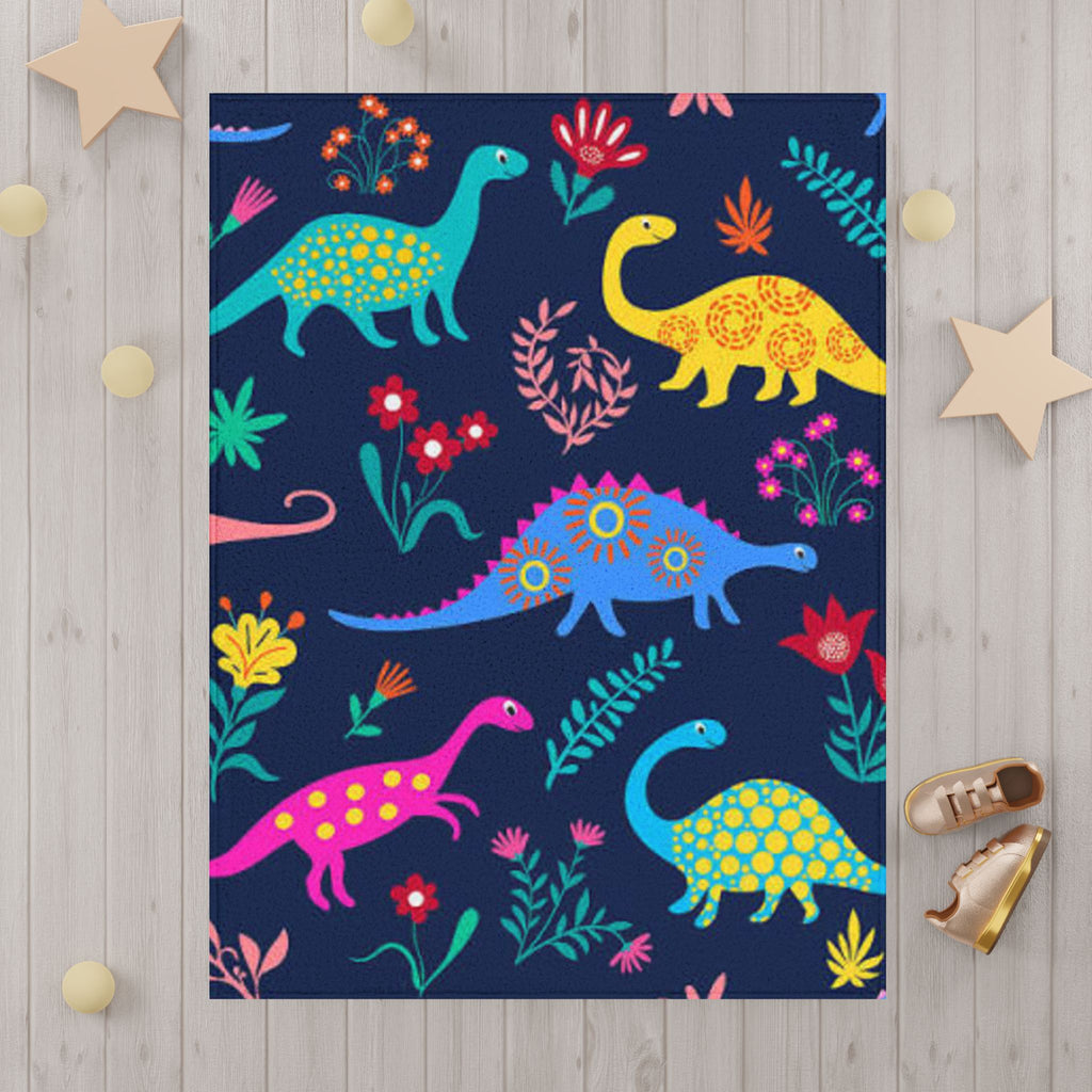 Colorful Dino Toddler Blanket