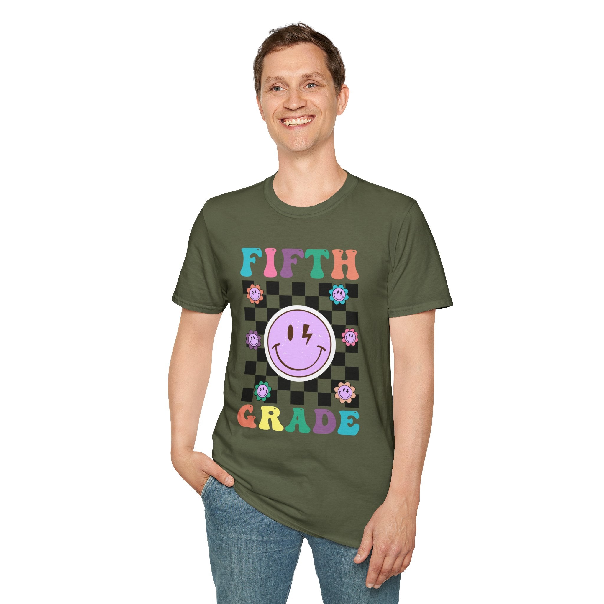 Fifth Grade Retro Smiley- Adult size
