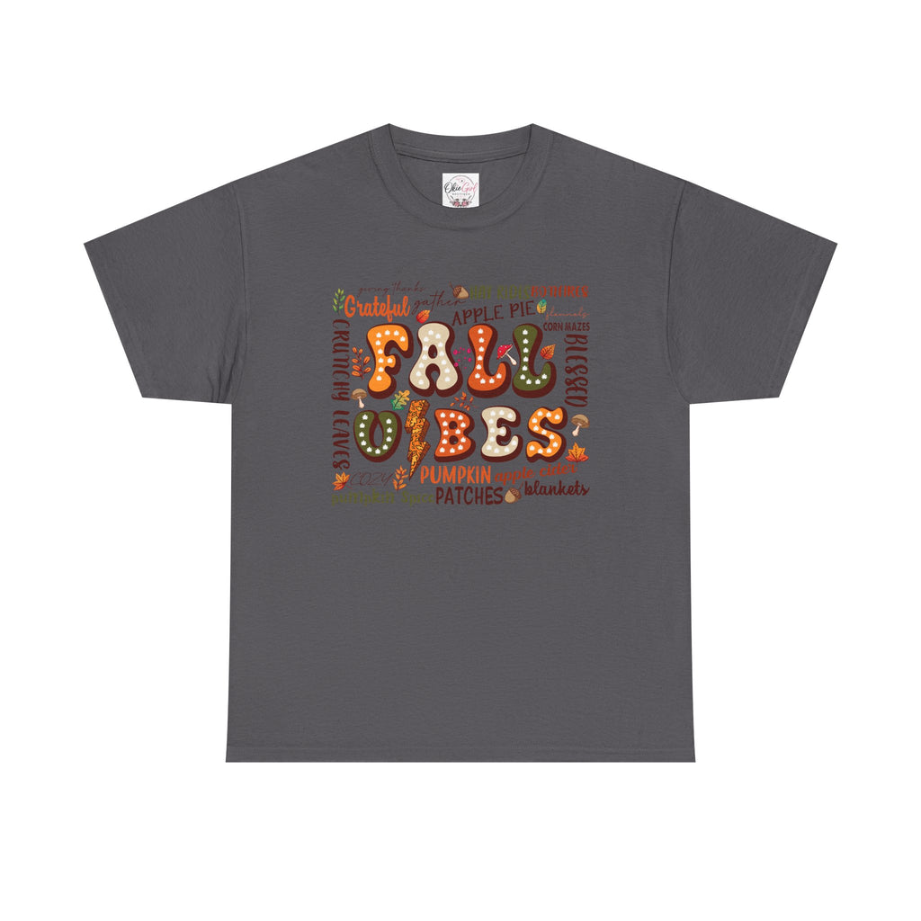 Fall Vibes Graphic Tee — Cozy Autumn Pumpkin & Apple Pie Shirt