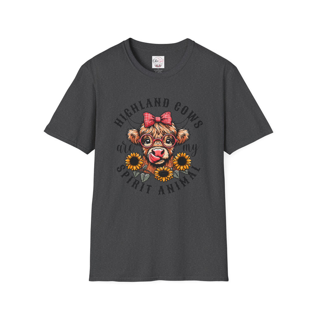 Highland Cows Are My Spirit Animal T-Shirt — Cute Scottish Cow Graphic Tee