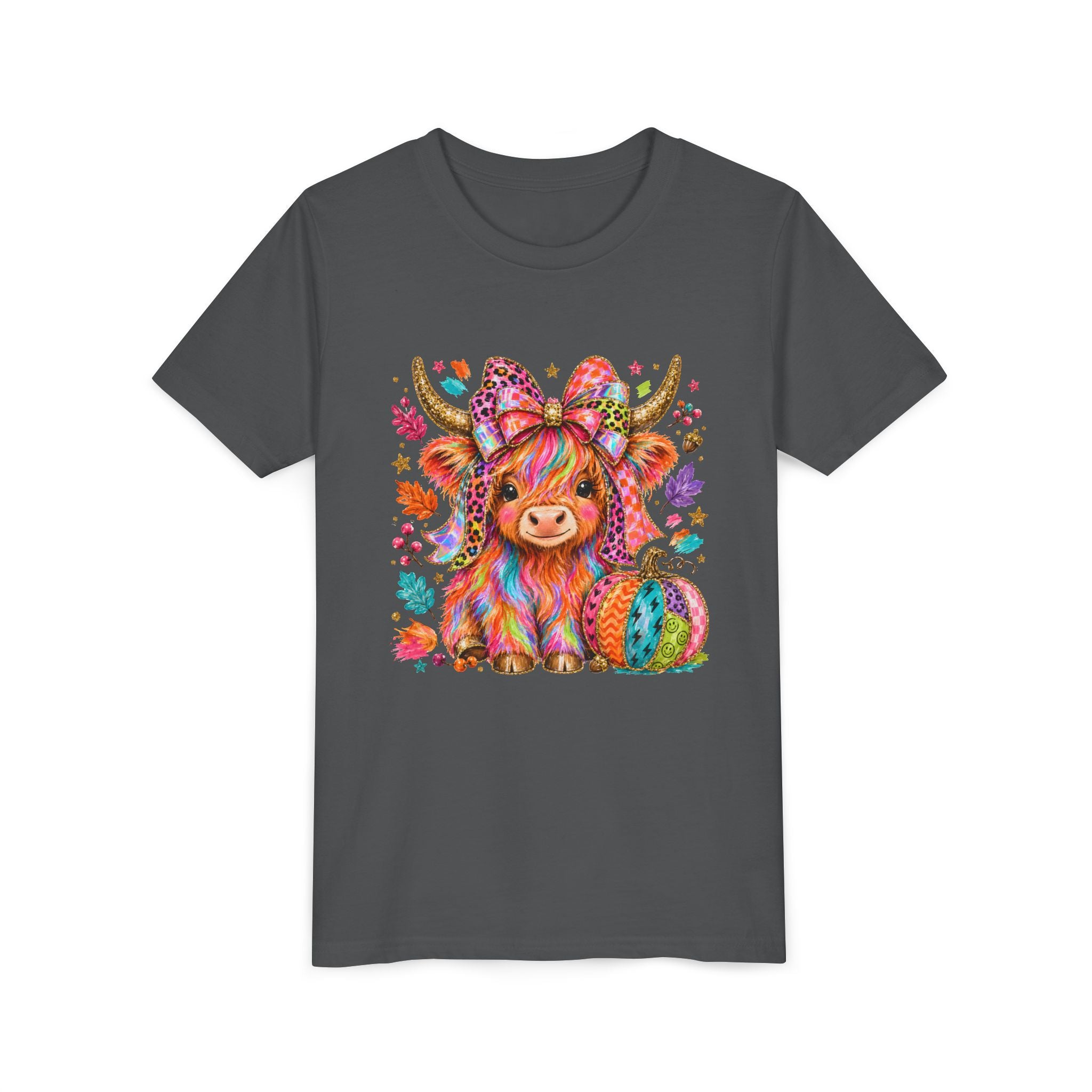 Kids Colorful Highland Cow Tee