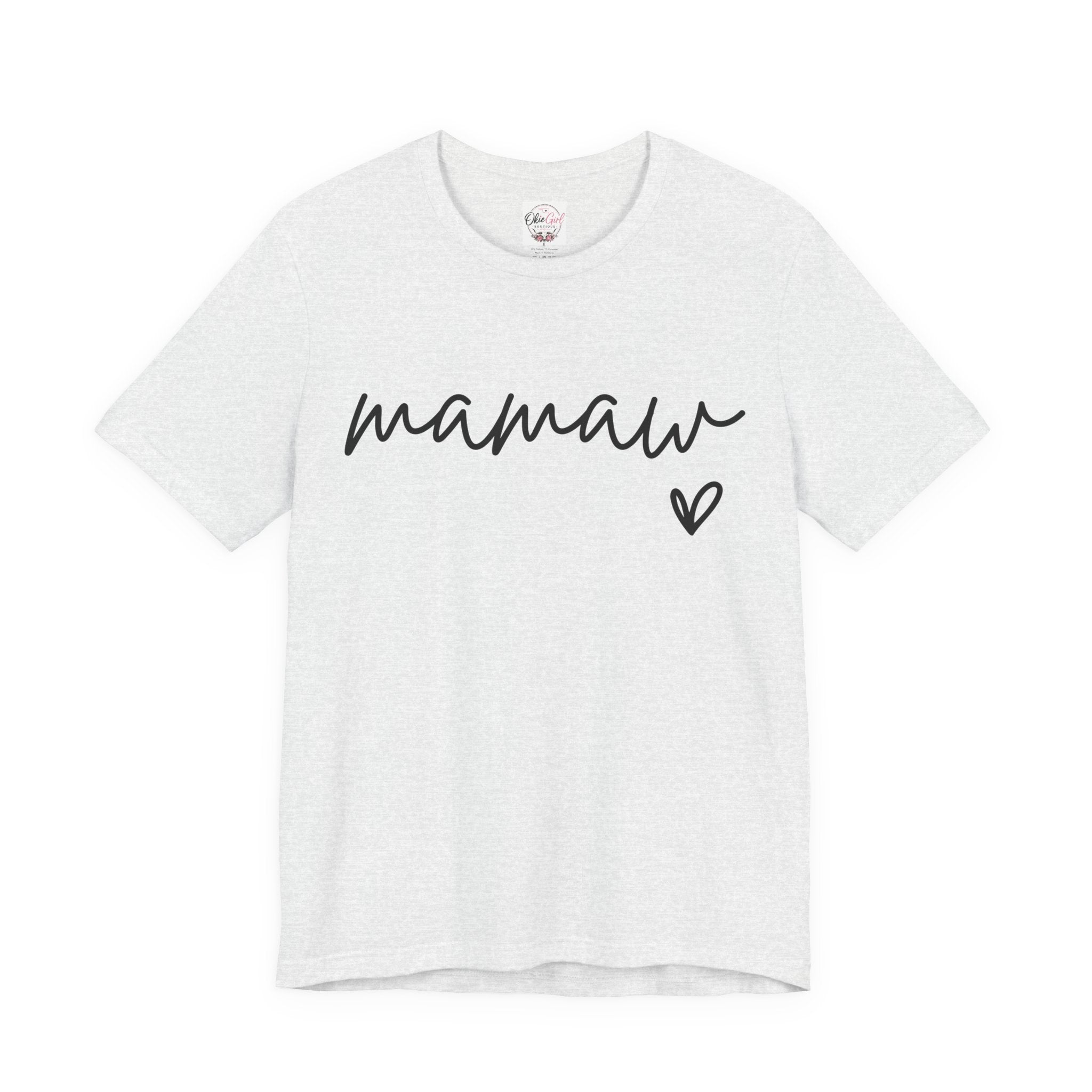 Mamaw Script Heart T-Shirt