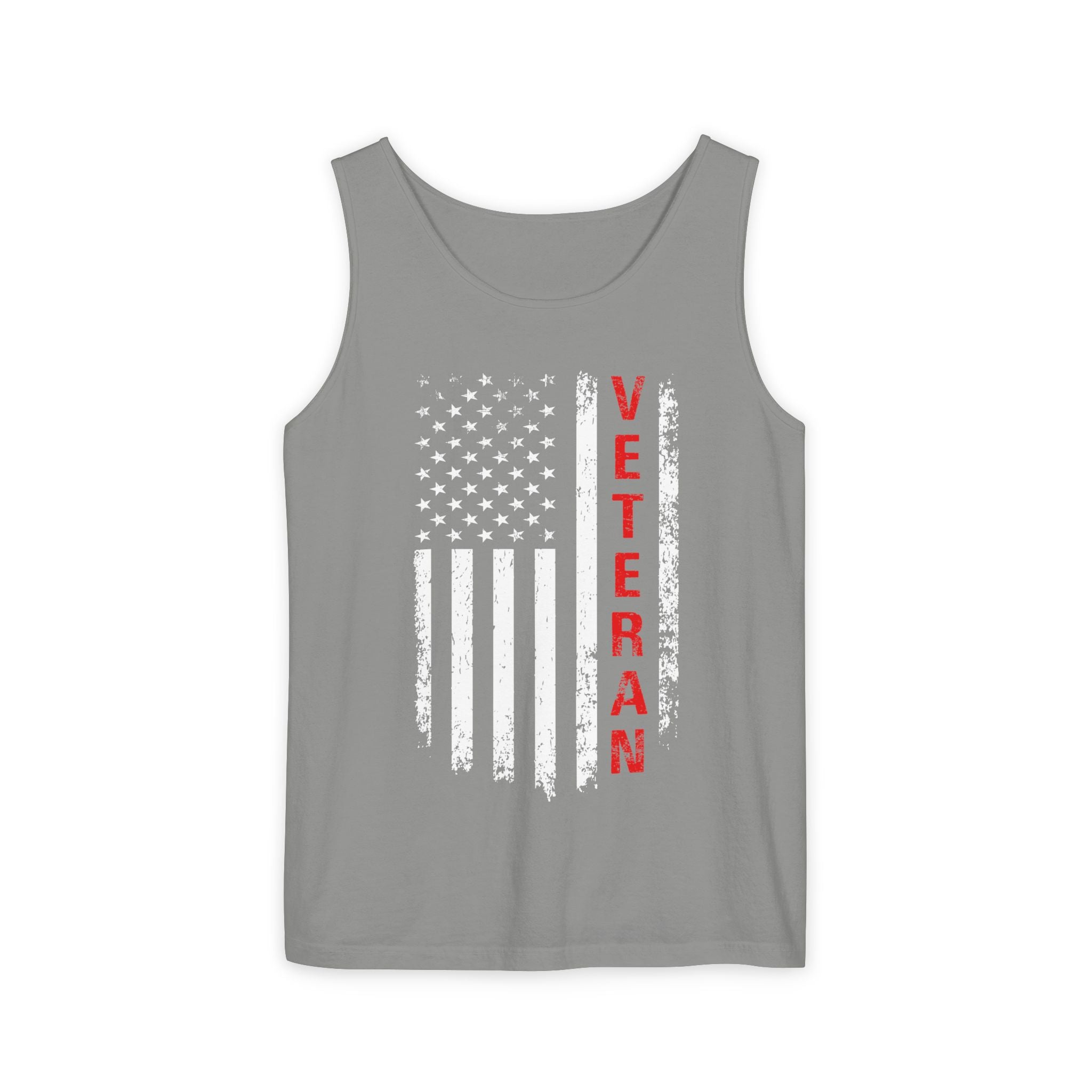 Veteran Flag Tank Top — Distressed American Flag Veteran Graphic Tank