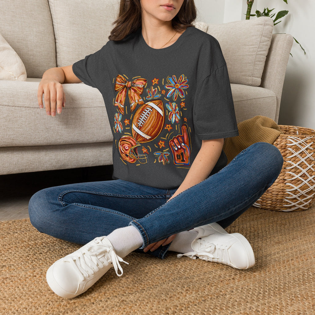 Football & Bow Graphic T-Shirt