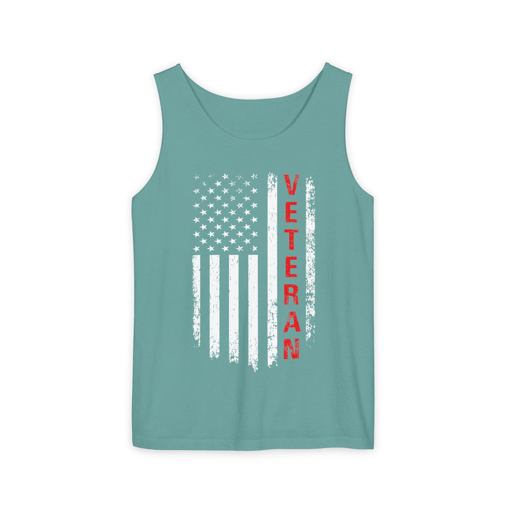 Veteran Flag Tank Top — Distressed American Flag Veteran Graphic Tank
