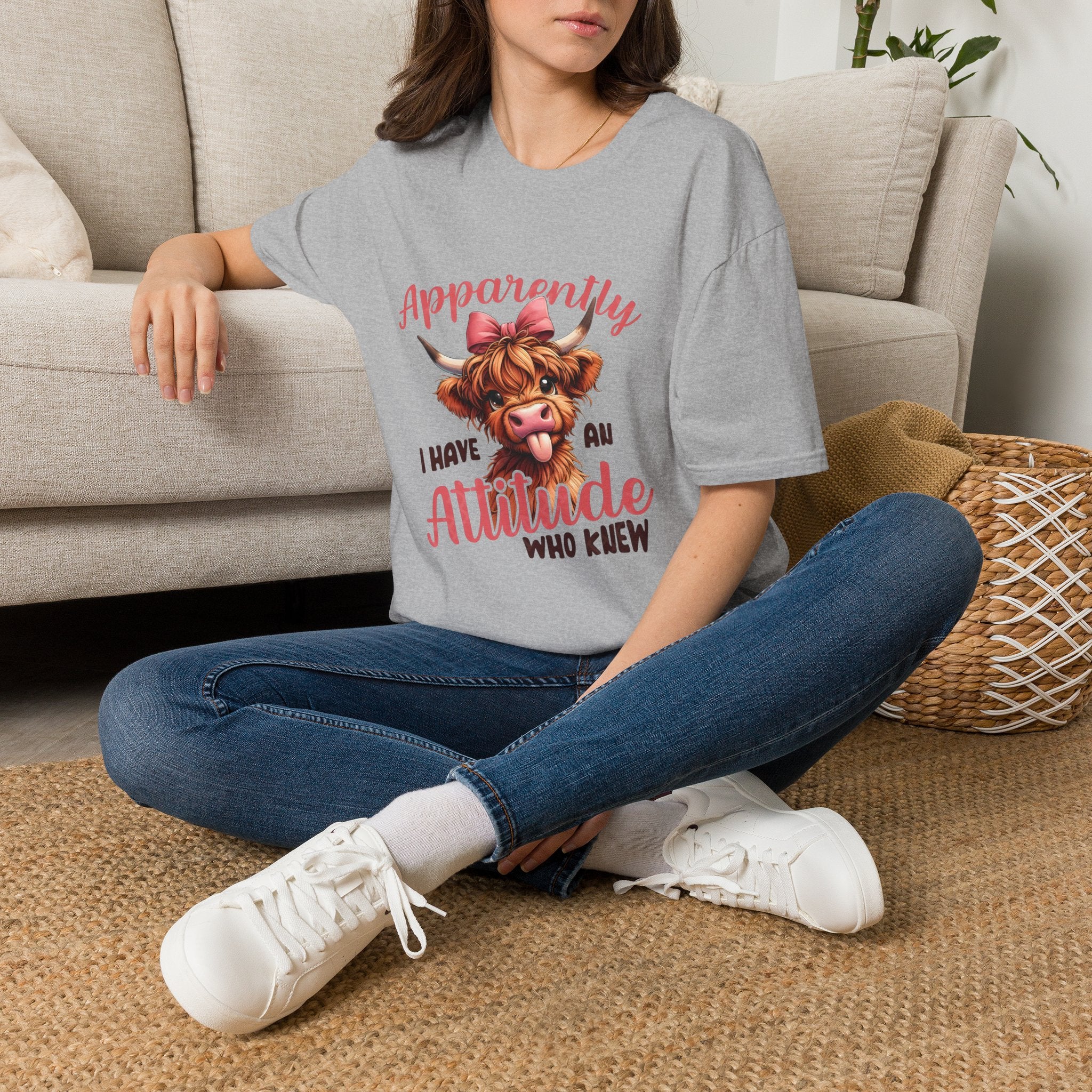Apparently I Have an Attitude Who Knew — Cow T-Shirt