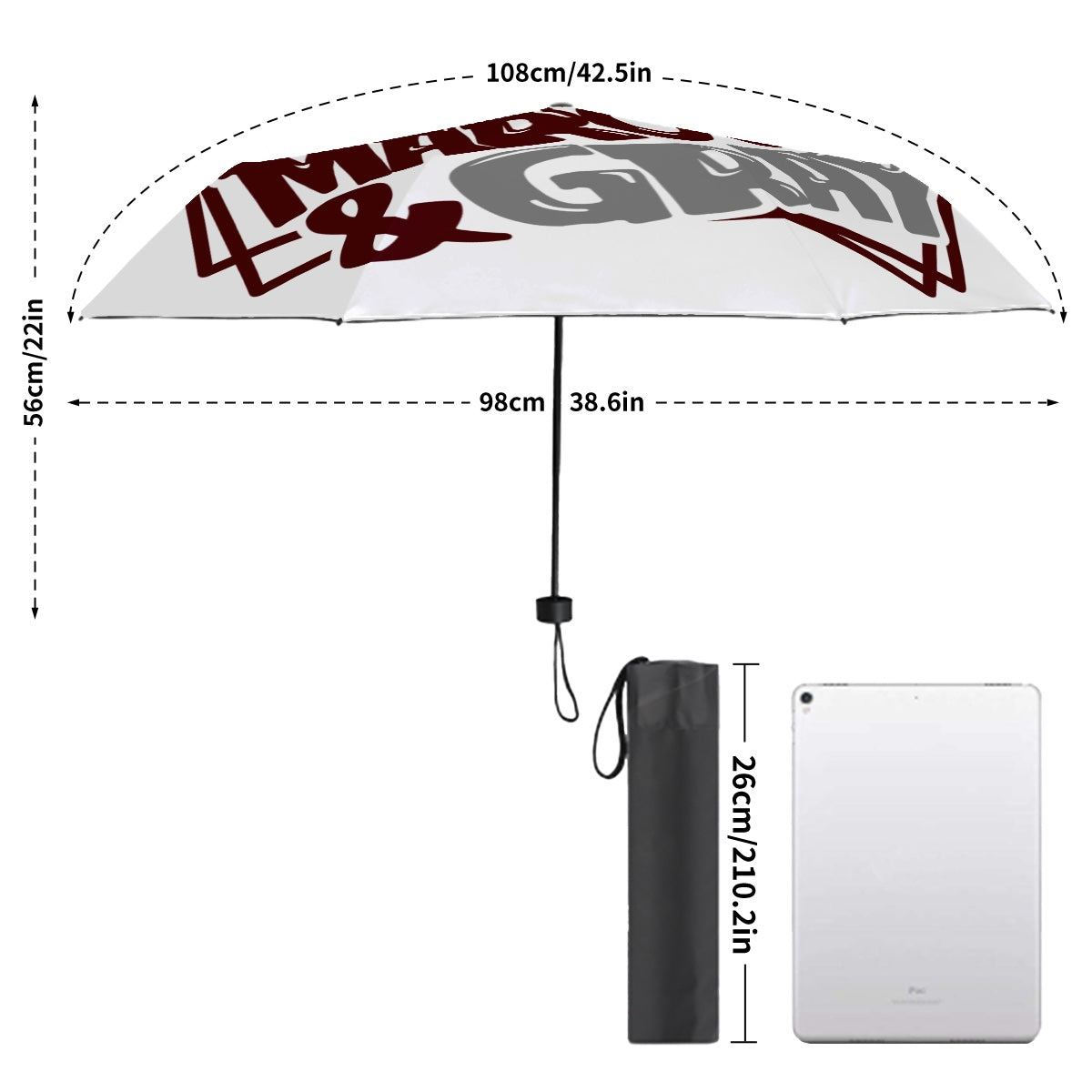 On gameday we wear Maroon & Gray- Adult umbrella